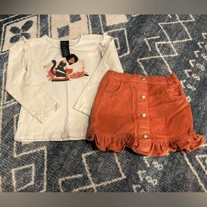CYNTHIA ROWLEY CAT SHIRT & SKIRT MATCHING SET